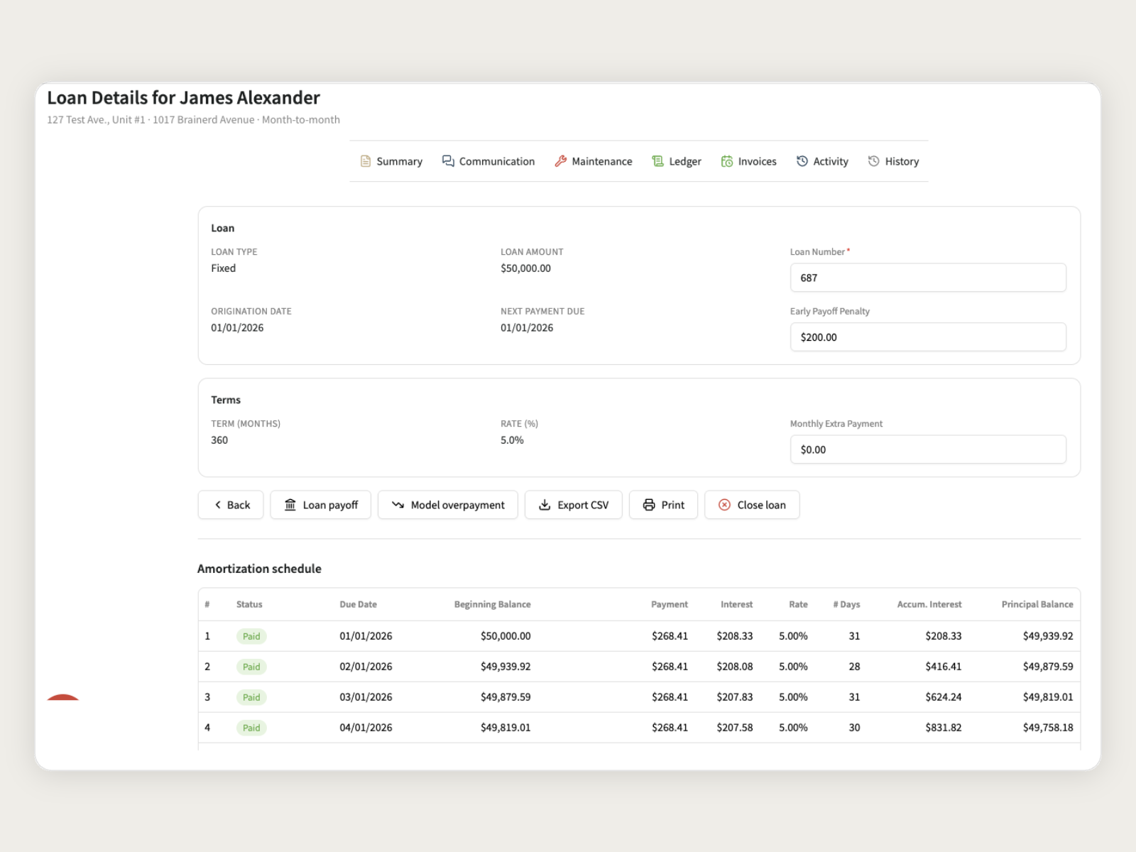 Owner Financed Loan Tracking